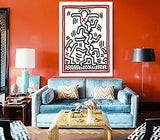 Giallobus - Cadre - Impression sur Toile Canvas - Keith Haring - Untitled - Pop Art - 100 x 140 CM