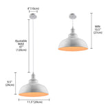 BAYCHEER E27 Métal Retro Lustre Abat-jour Suspensions Luminaires Plafonniers Lampe Industriel Blanc