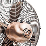 Bestron Ventilateur Sur Pied avec Trois Niveaux de Vitesse, Ventilateur avec Fonction Oscillation à 90° & Hauteur Réglable Jusqu'à 127 Cm, Ø 45 Cm, 50 Watts, Dfs45Sco, Couleur: Cuivre