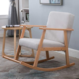 Rocking Chair Relax Chair Fauteuil Lounge Chair Fauteuil Relaxant en Lin/Cuir avec SièGe Rembourré Confortable, Taille: 54x85x110cm