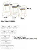 YLCJ Tabouret de Bar Nordique Chaise de Bar en Fer forgé Chaise de Salle à Manger avec Tabouret Haut doré, Chaise de Bar Creuse en Fil de Fer Max. Charge 200kg