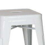 hjh OFFICE 645002 tabouret bistrot VANTAGGIO blanc métallique au look industriel et moderne, empilable