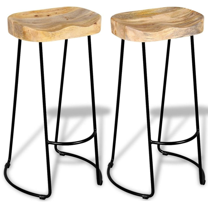 vidaXL 2X Bois de Manguier Massif Tabouret de Bar Gavin Meuble de Bistrot vidaXL 2X Bois de Manguier Massif Tabouret de Bar Gavin Meuble de Bistrot