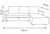 Furniture 247 Canapé en L interchangeable- Gris