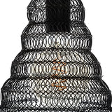 Suspension "Ali" noire - maille de fer D38 cm - Atmosphera créateur d'intérieur