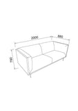 Marque Amazon - Movian Ola - Canapé 3 places, 88 x 200 x 79 cm (longueur x largeur x hauteur), Cuivre