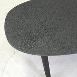 AUBRY GASPARD Table Basse Ovale en métal texturé Noir