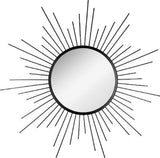 PEGANE Miroir en métal Forme Soleil, Coloris Noir - Dim : L60 x l 1,5 x H60 cm