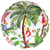 Les Jardins de la Comtesse - Grand Saladier en Mélamine Pure - Singes de Bali - 31 cm - Rouge Corail et Vert - Bol Décoré Intérieur et Extérieur de la Collection de Vaisselle Incassable MelARTmine