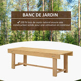 Outsunny Banc de Jardin 2 Places Style Rural Chic Assise à Lattes dim. 110L x 38l x 35H cm Bois de Sapin pré-huilé