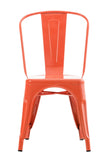CLP Chaise Empilable en métal Belgrad - Chaise avec Dossier Haut Pieds avec Patins de Protection - Hauteur Assise 46 cm - Chaise de Cuisine Orange