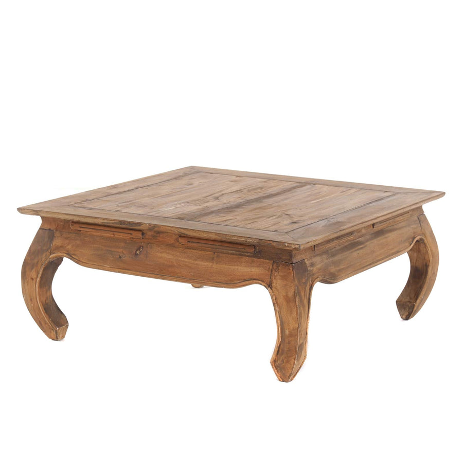 Design Delights Table opium East 80 - 80 x 80 x 35 cm (l x p x h) acajou massif - Table d'appoint en bois massif - Table basse - Couleur : 01 Vintage naturel