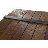 MACABANE LEONCE - Table Basse Multi-Planches Marron Bois Massif cerclée métal Gris Anthracite