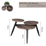 Aingoo Petite Table Basse avec 3 Dessus de Style Industriel Tables Gigognes Tables D'appoint en MDF avec Pieds en Métal, Marron