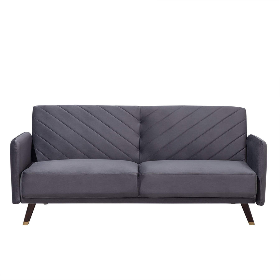 Beliani Canapé Convertible en Tissu Gris SENJA