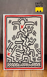 Giallobus - Cadre - Impression sur Toile Canvas - Keith Haring - Untitled - Pop Art - 100 x 140 CM