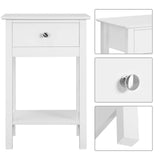 Yaheetech Table de Chevet en Bois Blanc Bout de Canapé Table d'Appoint avec 1 Tiroir et 1 Étagère 40 x 30 x 60 cm pour Entrée Chambre Salon