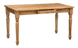 Biscottini Table Non Extensible Style Rustique en Bois Massif Finition de tilleulul Noyer L140xPR80xH80 cm