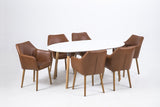 AC design furniture Fauteuil 0000055607 trine - 58 x 58 x 84 cm, Assise Cuir, Dos Vintage Cognac, Structure Bois, chêne, ölbehandelt