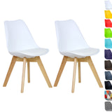 WOLTU 2 Chaises de Salle à Manger Cuisine/Salon chaises,Design en Similicuir et Bois Massif,Blanc BH29ws-2