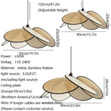 THAELY Luminaire Tissé En Forme De Pétales, 6 Pièces Lampe À Suspension Lanterne En Osier Rotin Plafonnier De Salle À Manger Minimaliste Luminaire Suspendu De Style Scandinave Pour Le Café Du Salon