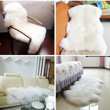 KAIHONG Faux Peau de Mouton en Laine Tapis (60 x 90 cm) Imitation Toison Moquette Fluffy Soft Longhair Décoratif Coussin de Chaise Canapé Natte (60 x 90cm, Blanc)