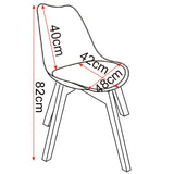 WOLTU 2 Chaises de Salle à Manger Cuisine/Salon chaises,Design en Similicuir et Bois Massif,Blanc BH29ws-2