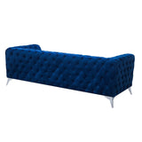 Canapé Style Chesterfield en Velours Bleu foncé SOTRA