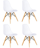 Ensemble de 4 chaises avec Assise en résine, Couleur Blanche, 82 x 46 x 53.5 cm