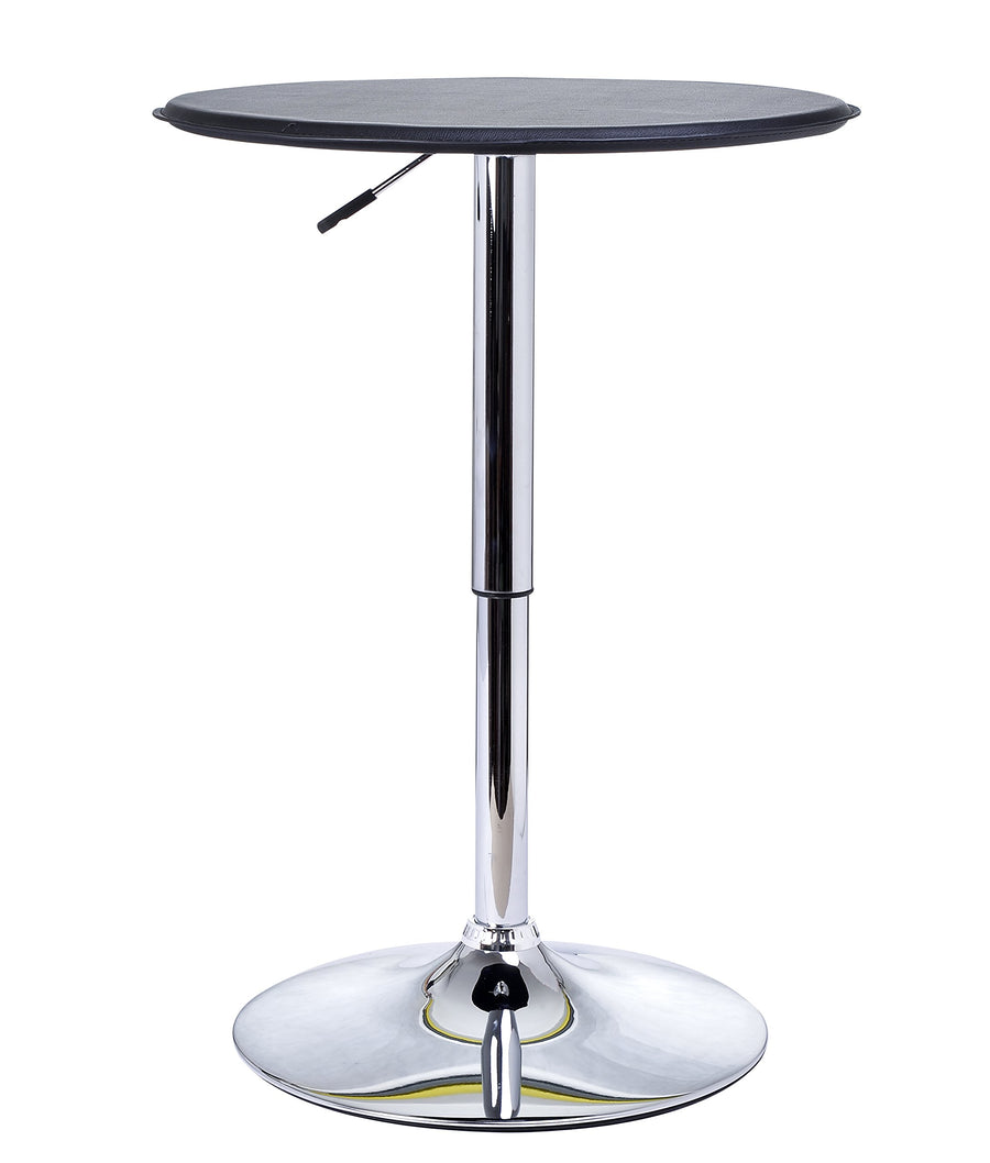 Table de bar table bistrot chic style contemporain table ronde hauteur réglable 67-93 cm Ø 63 cm métal chromé PVC noir Table de bar table bistrot chic style contemporain table ronde hauteur réglable 67-93 cm Ø 63 cm métal chromé PVC noir