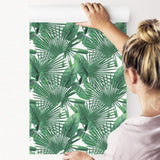 Muralo Papier Peint Feuilles Tropicales Vinyle Exotiques Végétation Jungle - 1337195339