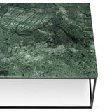 Tema Home Table Basse rectangulaire Gleam 50 Plateau en marbre Vert Structure Noire