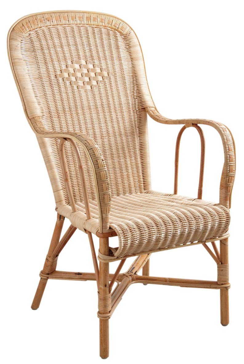 AUBRY GASPARD Fauteuil rotin Dossier Haut Naturel AUBRY GASPARD Fauteuil rotin Dossier Haut Naturel
