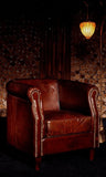 Rosa Splendiani Fauteuil Scotts en Cuir Authentique avec Finition vieillie - Vintage Style