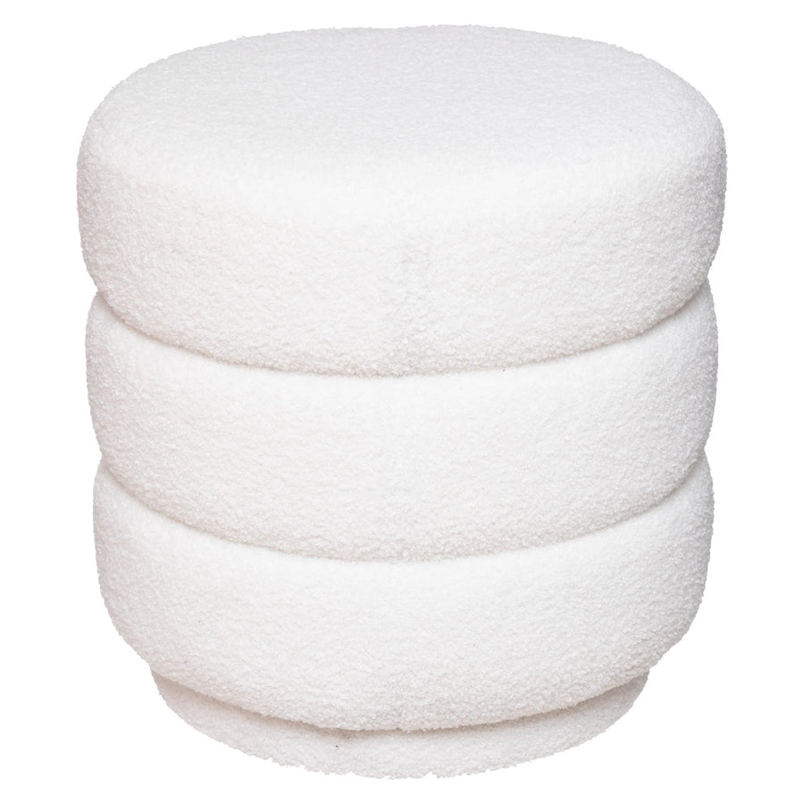 Pouf Sinan - Blanc - Bouclette - Atmosphera créateur d Pouf Sinan - Blanc - Bouclette - Atmosphera créateur d'intérieur
