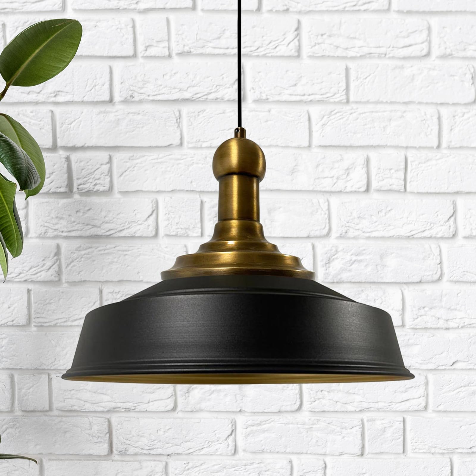 Suspension Vintage Hofstein - Lampe Pendante En Bois - Noir/marron - Pour Salon/cuisine