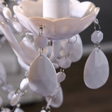 Rétro lustre en acrylique "POMP" | Ø 40 cm, blanc, 5 tambours branches | suspension style baroque