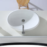 Eridanus, Vasque à Poser Ovale Lavabo Salle de Bain en Céramique Lave-Mains L60*L40*H15cm, Série MALIE-B
