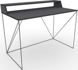 Walter Bureau Design Industriel Laqué Noir Métal et MDF avec Etagère 120 x 63 x 89-75  cm