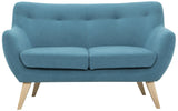Scandinavian Design, Oscar canapé, 2 places, tissu bleu, 132 x 79 x 80 cm