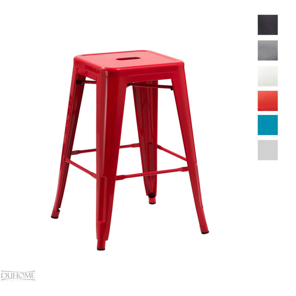 Duhome Tabouret de Bar métal au Design Industry Rouge empilable sélection de Couleurs Chaise en Fer rétro