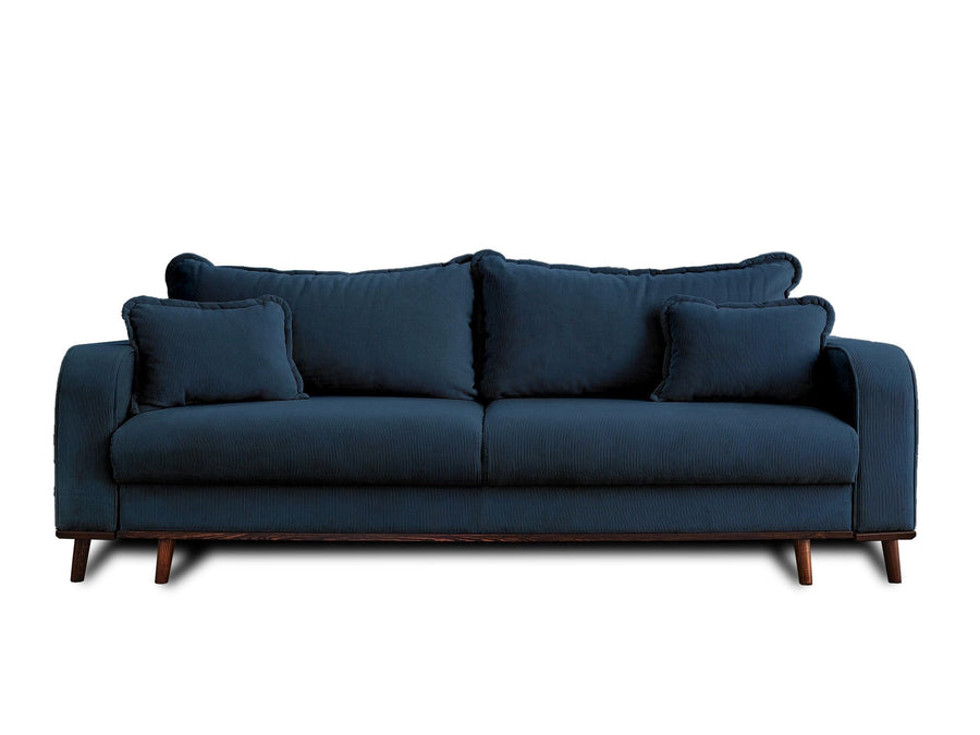 Lisa Design - Billie - canapé 3 Places - Convertible avec Coffre - en Velours côtelé - Bleu Ardoise Lisa Design - Billie - canapé 3 Places - Convertible avec Coffre - en Velours côtelé - Bleu Ardoise