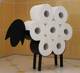 DanDiBo Porte-rouleau de papier toilette en métal noir sur pieds, en forme de mouton
