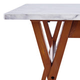Versanora - Ashton rectangulaire à Manger Faux marbre Table- / Noyer VNF-00079W