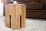 Invicta Interior Castle Tabouret Massif en Bois d'acacia brossé 45 cm