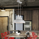 BAYCHEER E27 Métal Retro Lustre Abat-jour Suspensions Luminaires Plafonniers Lampe Industriel Blanc