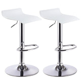 WOLTU BH11ws Tabouret de Bar Lot de 2 Design en Similicuir et métal chromé,tabourets réglable,Blanc