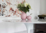 Little Tulip Shop Table Tulipe Circulaire en marbre Carrara Blanc 120 cm