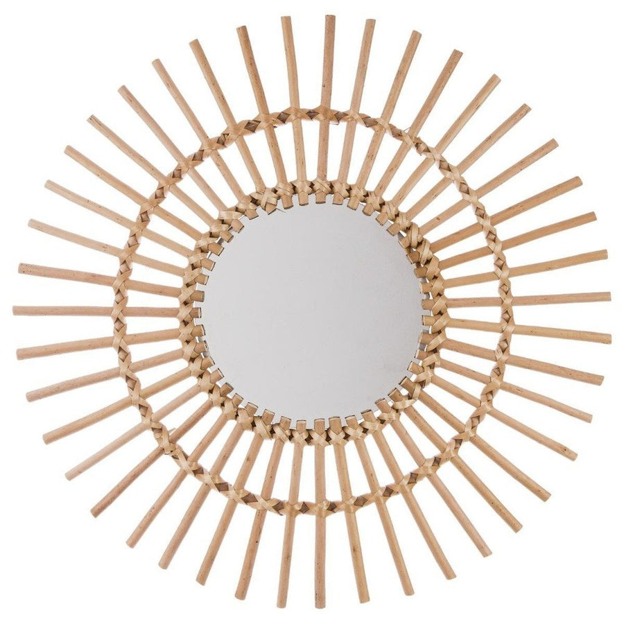 Miroir en rotin diamètre 58 cm Soleil