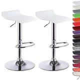 WOLTU BH11ws Tabouret de Bar Lot de 2 Design en Similicuir et métal chromé,tabourets réglable,Blanc